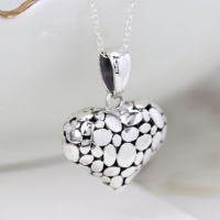 Sterling Silver Pebble Heart Pendant by Peace Of Mind
